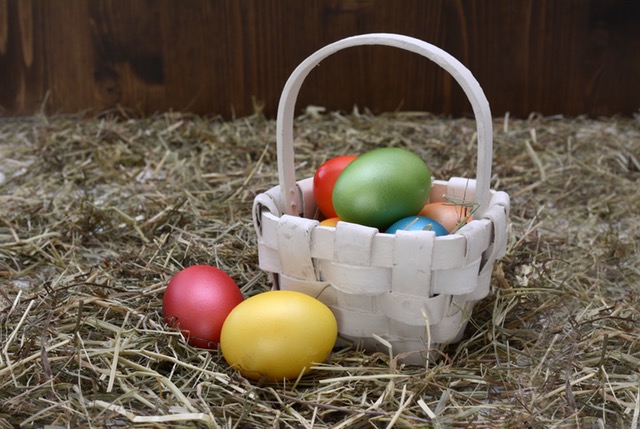 A basket of Easter eggs