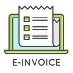 Picture of a computer screen with a paper invoice