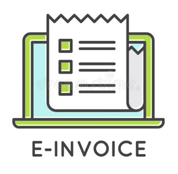 Picture of a computer screen with a paper invoice
